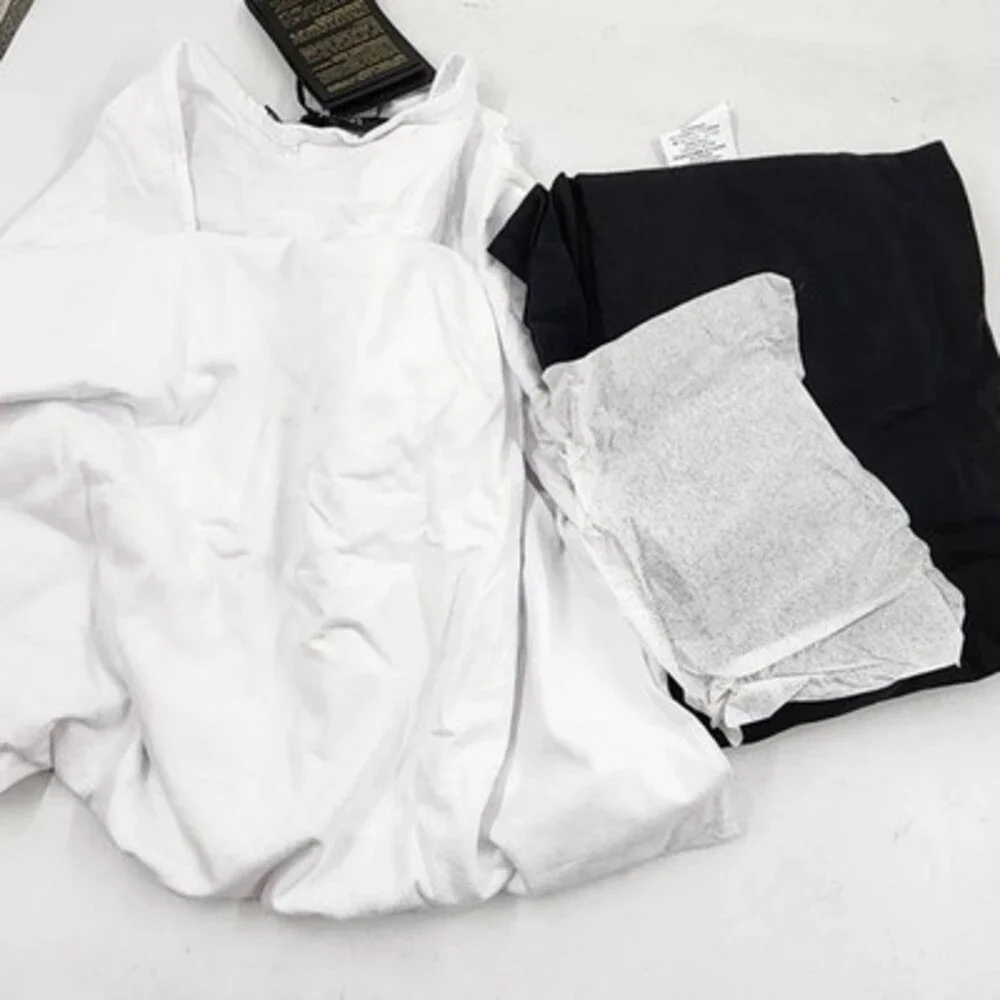 Versace Cotton Blend Tees Men's 4 Black/White Short Sleeve Pullover - Pack of 2